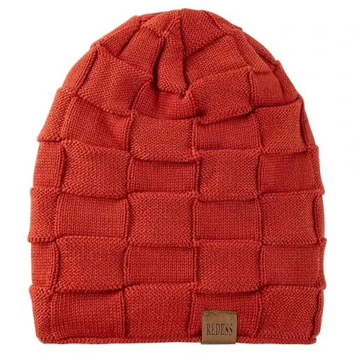 REDESS Erkaklar va ayollar uchun qishki issiq shapkalar trikotaj qalin bosh suyagi shapkasi - 2