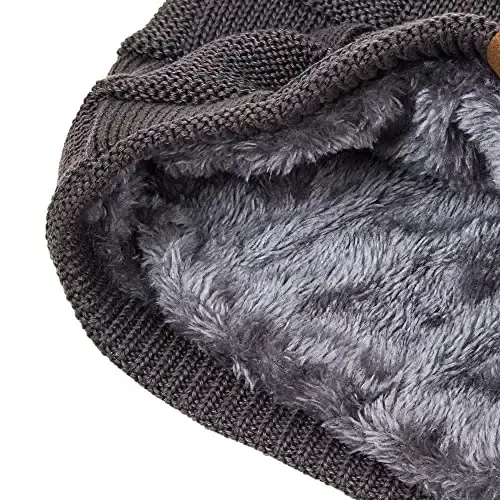 REDESS Erkaklar va Ayollar uchun Qishki Issiq Shlyapalar Trikotaj Qalin Bosh Suyagi Shapka Beanie - 4