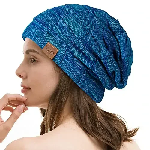 REDESS Erkaklar va ayollar uchun shapka Qishki iliq shapkalar Trikotaj yumshoq qalin bosh suyagi shapkasi - 5