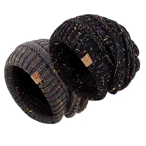 REDESS Erkaklar va ayollar uchun slouchy beanie shlyapa Qishki issiq katta hajmli yumshoq kabel trikotaj shapka - MODAZONE (1)