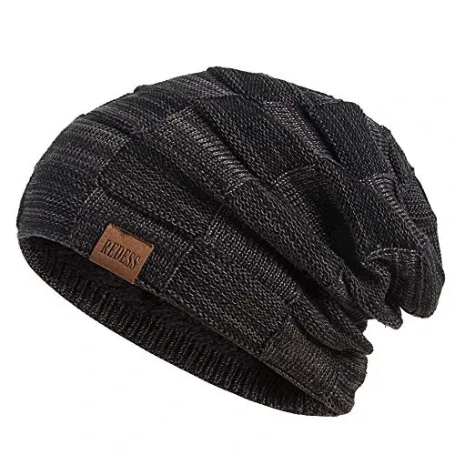 REDESS Beanie Hat for Men and Women Winter Warm Hats Knit Slouchy Thick Skull Cap - 1
