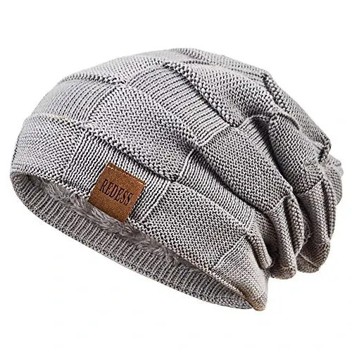 REDESS Beanie Hat for Men and Women Winter Warm Hats Knit Slouchy Thick Skull Cap - 1