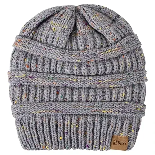 REDESS Slouchy Beanie Hat for Men and Women Winter Warm Chunky Soft Oversized Cable Knit Cap - 4