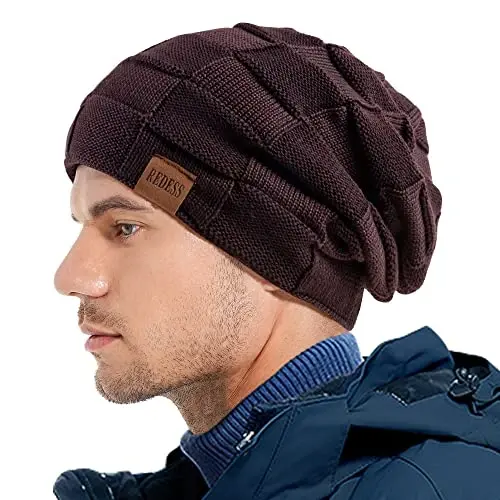 REDESS Beanie Hat for Men and Women Winter Warm Hats Knit Slouchy Thick Skull Cap - 4