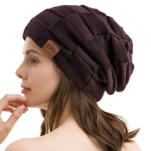 REDESS Beanie Hat for Men and Women Winter Warm Hats Knit Slouchy Thick Skull Cap - 5