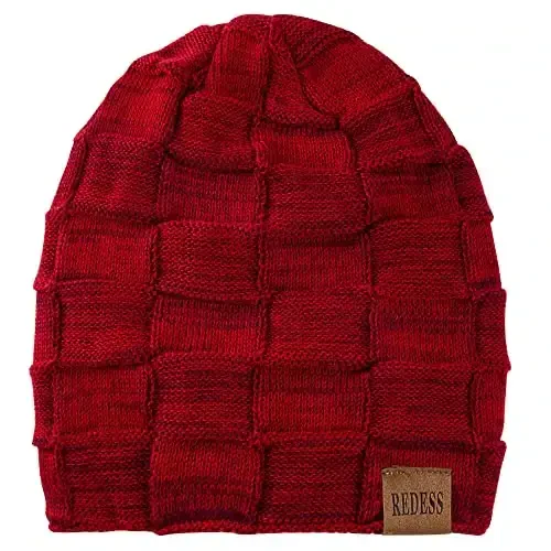 REDESS Beanie Hat for Men and Women Winter Warm Hats Knit Slouchy Thick Skull Cap - REDESS (1)