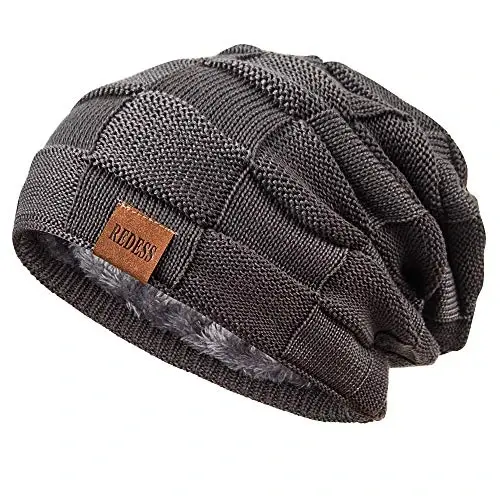 REDESS Beanie Hat for Men and Women Winter Warm Hats Knit Slouchy Thick Skull Cap - 1