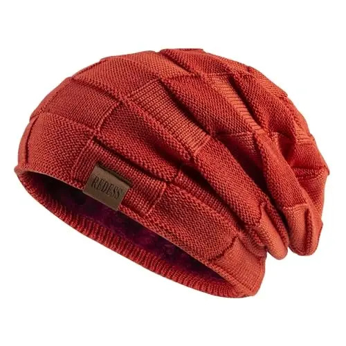 REDESS Beanie Hat for Men and Women Winter Warm Hats Knit Slouchy Thick Skull Cap - 1