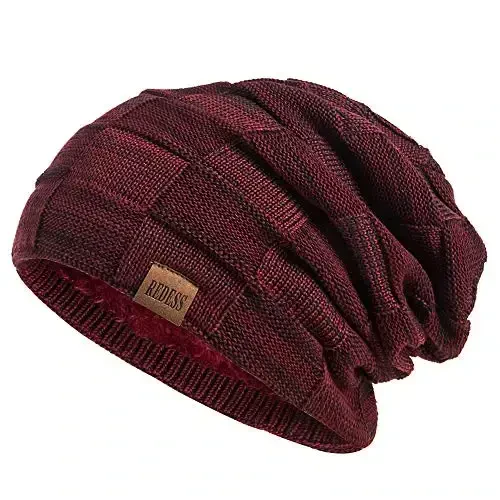 REDESS Beanie Hat for Men and Women Winter Warm Hats Knit Slouchy Thick Skull Cap 