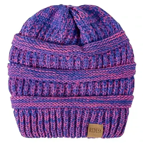 REDESS Slouchy Beanie Hat for Men and Women Winter Warm Chunky Soft Oversized Cable Knit Cap - 4