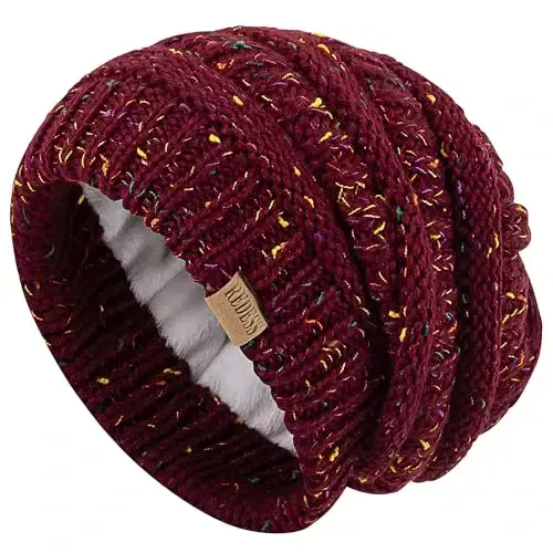 REDESS Slouchy Beanie Hat for Men and Women Winter Warm Chunky Soft Oversized Cable Knit Cap - 3