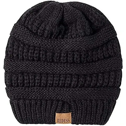 REDESS Slouchy Beanie Erkaklar va Ayollar uchun Qishki Issiq, Yumshoq, Katta hajmli Kabel naqshli shapka - 4