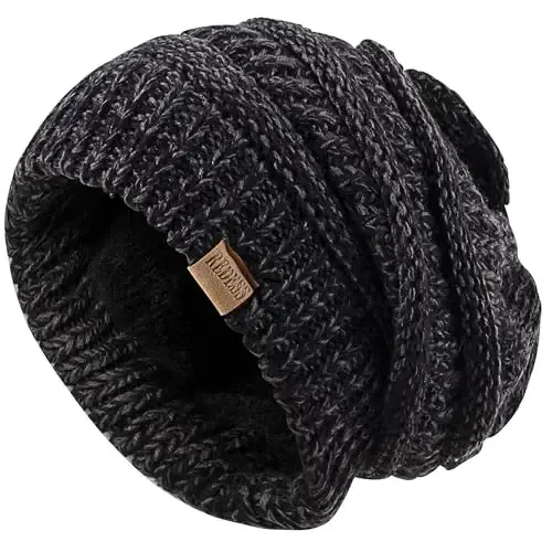 REDESS Slouchy Beanie Hat Erkaklar va Ayollar uchun Qishki Issiq Katta Yumshoq Gabardin Triko Shapka - 2