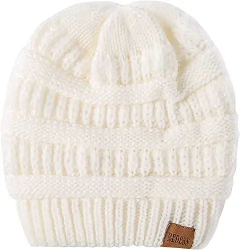 REDESS Slouchy Beanie Hat for Men and Women Winter Warm Chunky Soft Oversized Cable Knit Cap - 3