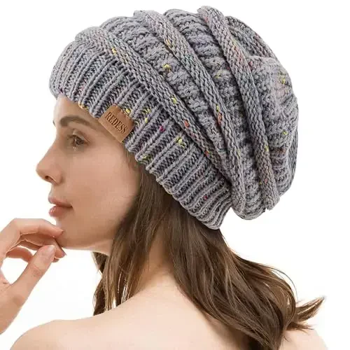 REDESS Slouchy Beanie Hat for Men and Women Winter Warm Chunky Soft Oversized Cable Knit Cap - 1