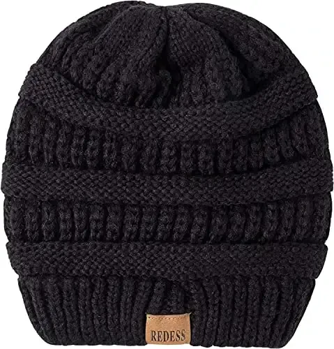 REDESS Slouchy Beanie Hat for Men and Women Winter Warm Chunky Soft Oversized Cable Knit Cap - 4