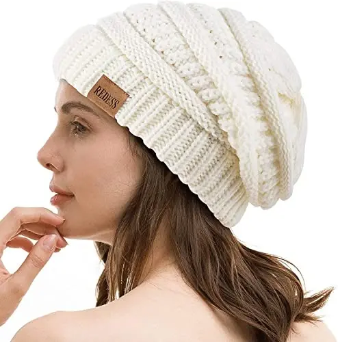 REDESS Slouchy Beanie Hat for Men and Women Winter Warm Chunky Soft Oversized Cable Knit Cap - 6