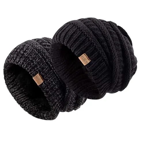 REDESS Slouchy Beanie Hat for Men and Women Winter Warm Chunky Soft Oversized Cable Knit Cap - 2