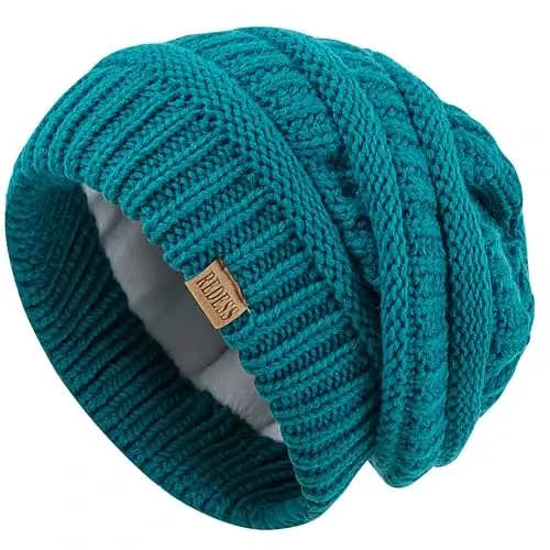 REDESS Slouchy Beanie Hat for Men and Women Winter Warm Knit Hat Chunky Soft Oversized Cable Cap - 3
