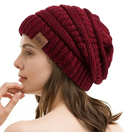 REDESS Slouchy Erkaklar va Ayollar uchun Qishki Issiq, Qo'pol, Yumshoq, Katta Hajmli O'ralgan Shlyapa - 5