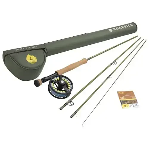 Redington Fly Fishing Field Kit, Fly Rod and Reel Combo Starter Kit, Line and Carrying Case Included - REDINGTON