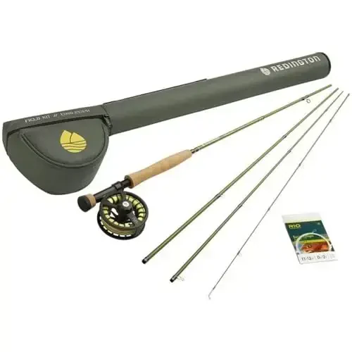 Redington Fly Fishing Field Kit, Fly Rod and Reel Combo Starter Kit, Line and Carrying Case Included - 1