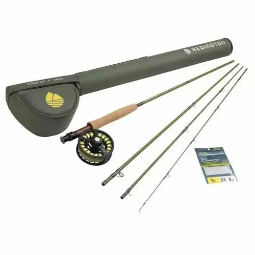 Redington Fly Fishing Field Kit, Fly Rod and Reel Combo Starter Kit, Line and Carrying Case Included 