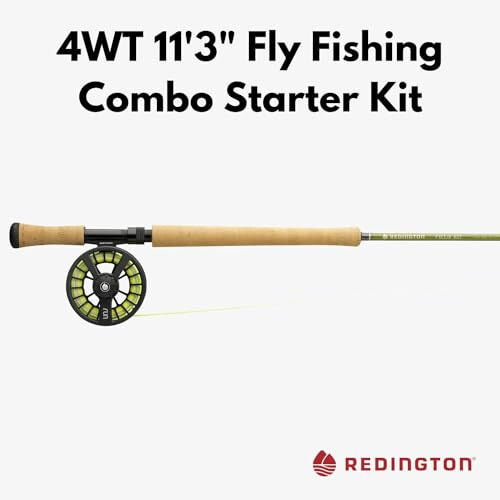 Redington Fly Fishing Olta ve Makara Seti Başlangıç Kiti, 4 Parça Orta Eylem Sazan Olta, Dayanıklı Döküm Alüminyum Makara, Taşıma Çantası, Olta İpi ve Lider - 2