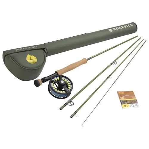 Redington Fly Fishing Field Kit, Fly Rod and Reel Combo Starter Kit, Line and Carrying Case Included 