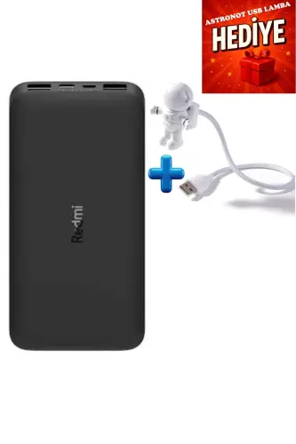 Redmi 10000mah Powerbank Siyah Astronot USB Lamba Klavye Işığı - Koyu Siyah - 1