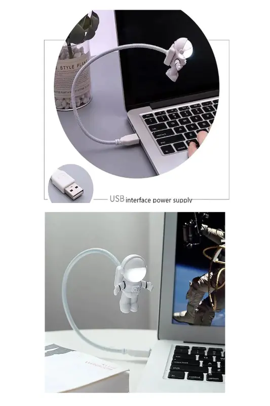 Redmi 10000mah Powerbank Siyah Astronot USB Lamba Klavye Işığı - Koyu Siyah - 6