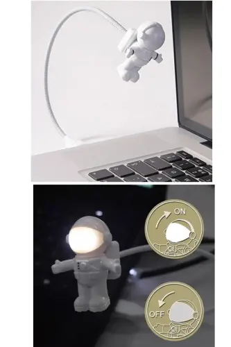 Redmi 10000mah Powerbank Siyah Astronot USB Lamba Klavye Işığı - Koyu Siyah - 7
