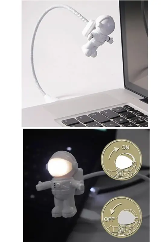 Redmi 10000mah Powerbank Siyah Astronot USB Lamba Klavye Işığı - Koyu Siyah - 7