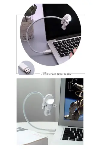 Redmi 10000mah Powerbank Siyah Astronot USB Lamba Klavye Işığı-Koyu Siyah - 6