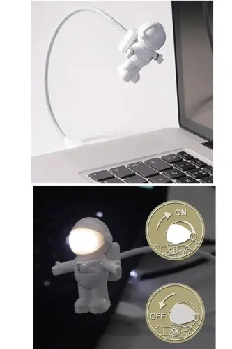 Redmi 10000mah Powerbank Siyah Astronot USB Lamba Klavye Işığı-Koyu Siyah - 7