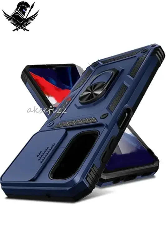 Redmi 10C UYG‘UN zirhli sirg‘ali slayder stendli halqa bilan qoplangan – TO‘Q ko‘k - 1