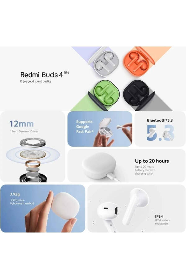 Redmi Buds 4 Lite Bluetooth Earbuds White - 4