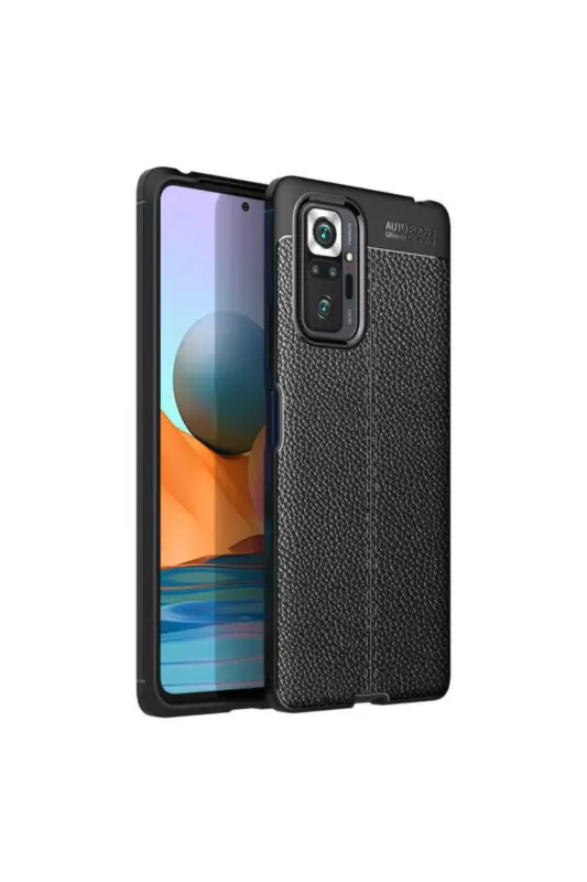 Redmi Note 10 Pro Kılıf Deri Görünümlü Armor Silikon Kapak-Rug - FIBAKS