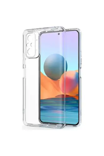 Redmi Note 10 Pro Kılıf Kamera Korumalı Şeffaf Yumuşak Süper Silikon Kapak-3D Spyke 