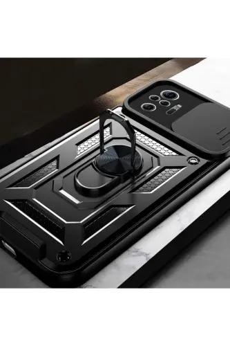 Redmi Note 10 Pro Kılıf Kamera Korumalı Sürgülü Yüzüklü Armor Military Tank-Raptor - 2