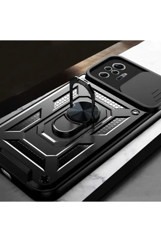 Redmi Note 10 Pro Kılıf Kamera Korumalı Sürgülü Yüzüklü Armor Military Tank-Raptor - 2