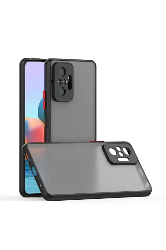 Redmi Note 10 Pro Kılıf Mat Parmak Izi Yapmaz Kamera Korumalı Renkli Tuşlu Sert Silikon Kapak-Spark - 1