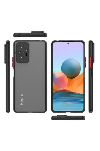 Redmi Note 10 Pro Kılıf Mat Parmak Izi Yapmaz Kamera Korumalı Renkli Tuşlu Sert Silikon Kapak-Spark - 5
