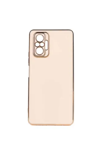 Redmi Note 10 Pro Kılıf Parlak Kenarlı Altın Işlemeli Kamera Korumalı Kapak-Gold Rose - 3
