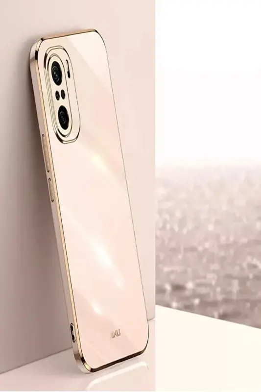 Redmi Note 10 Pro Kılıf Parlak Kenarlı Altın Işlemeli Kamera Korumalı Kapak-Gold Rose - 2