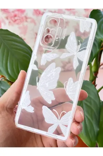 Redmi Note 10 Pro Kılıf Tasarımlı Desenli Kamera Korumalı Şeffaf Kelebek Esnek Silikon Kapak - Desi Kelebek - 4