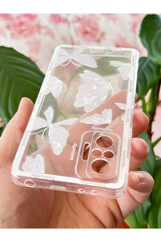 Redmi Note 10 Pro Kılıf Tasarımlı Desenli Kamera Korumalı Şeffaf Kelebek Esnek Silikon Kapak - Desi Kelebek - 5