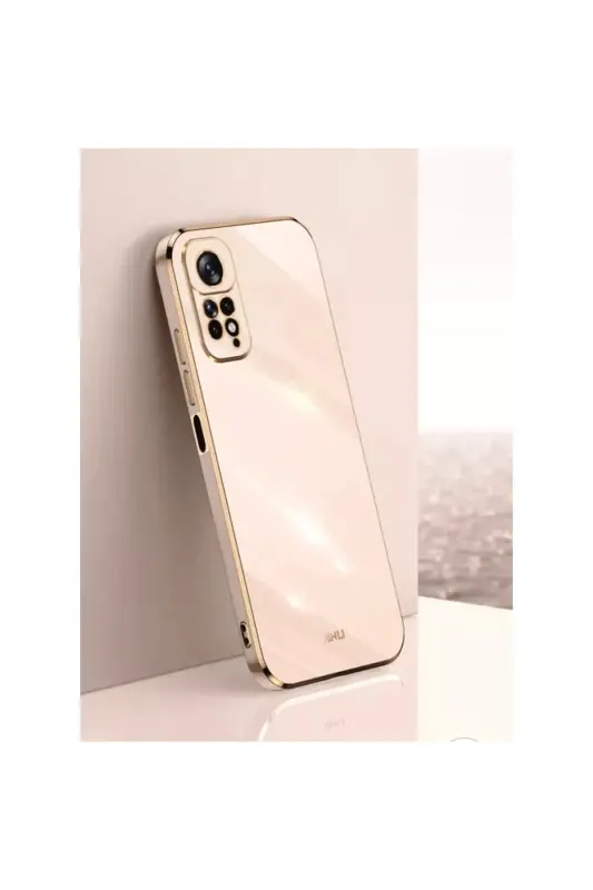 Redmi Note 11 Pro & 12 Pro 4g Case Glossy Edge Gold Embroidered Camera Protective Cover-Rose Gold - 3