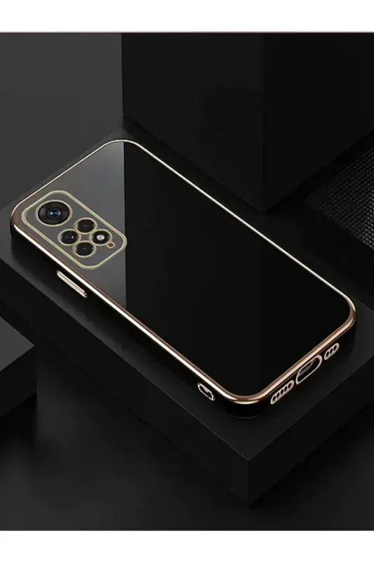 Redmi Note 11 Pro & 12 Pro 4g Case Shiny Edged Gold Embroidered Camera Protective Cover-Black - 3