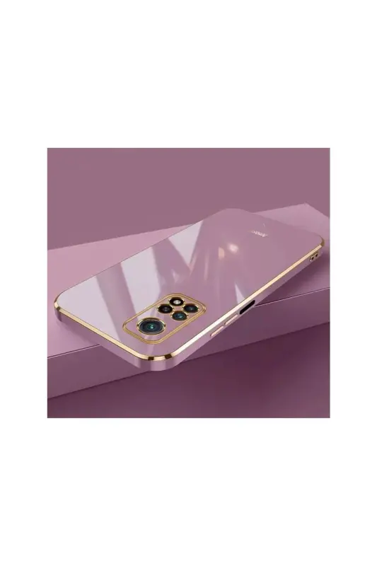 Redmi Note 11 Pro & 12 Pro 4g G'ilofi Yaltiroq Chegarali Oltin Kashtali Kamera Himoyali Qopqoq-Binafsha - 9